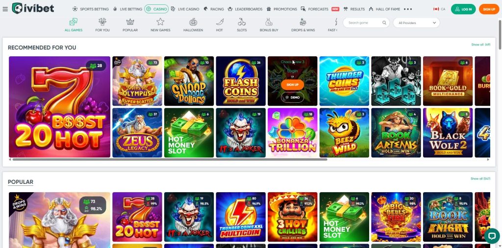 Booming Games listed as the studio on the Ivibet entry